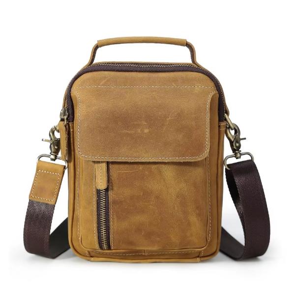 Tiding Retro Leather Men Customized Fashion New Shoulder Messenger Crossbody Bag